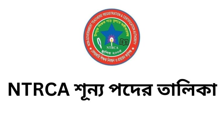 NTRCA শূন্য পদের তালিকা